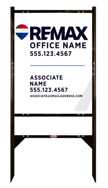 Reflective Angle Iron Frame and Associate Name Sign Unit, 30h x 24w, Steel